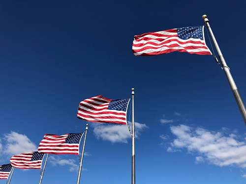 american flag U.S. American flags under clear sky emblem